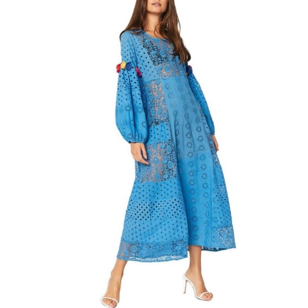 Misa Los Angeles Victoria Cover Up Blue Dress Size Small - Picture 3 of 10